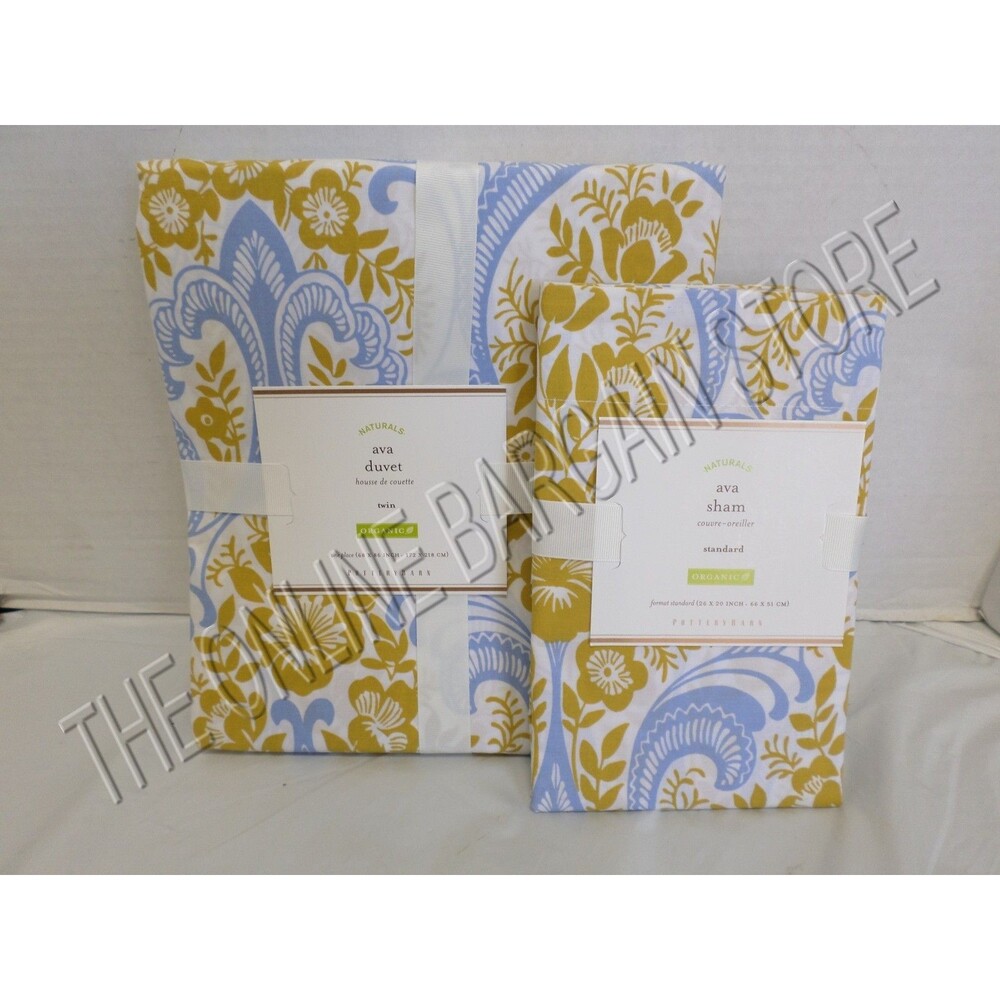 Pottery Barn Ava Fleur De Lis Floral flower Bed Duvet Cover Twin Standard Sham